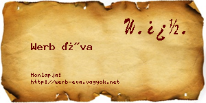 Werb Éva névjegykártya